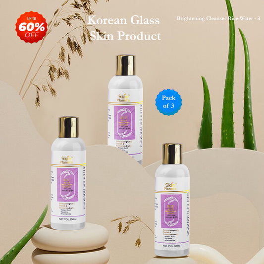 BRIGHTENING CLEANSER RICE WATER KOREAN GLASS SKIN (Pack of 3)