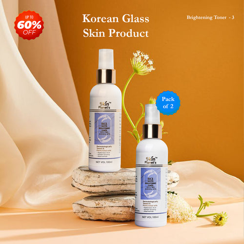 BRIGHTENING TONER RICE WATER KOREAN GLASS SKIN (Pack of 2)