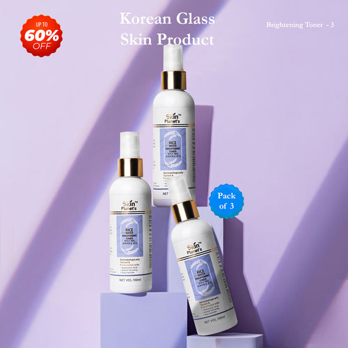 BRIGHTENING TONER RICE WATER KOREAN GLASS SKIN (Pack of 3)